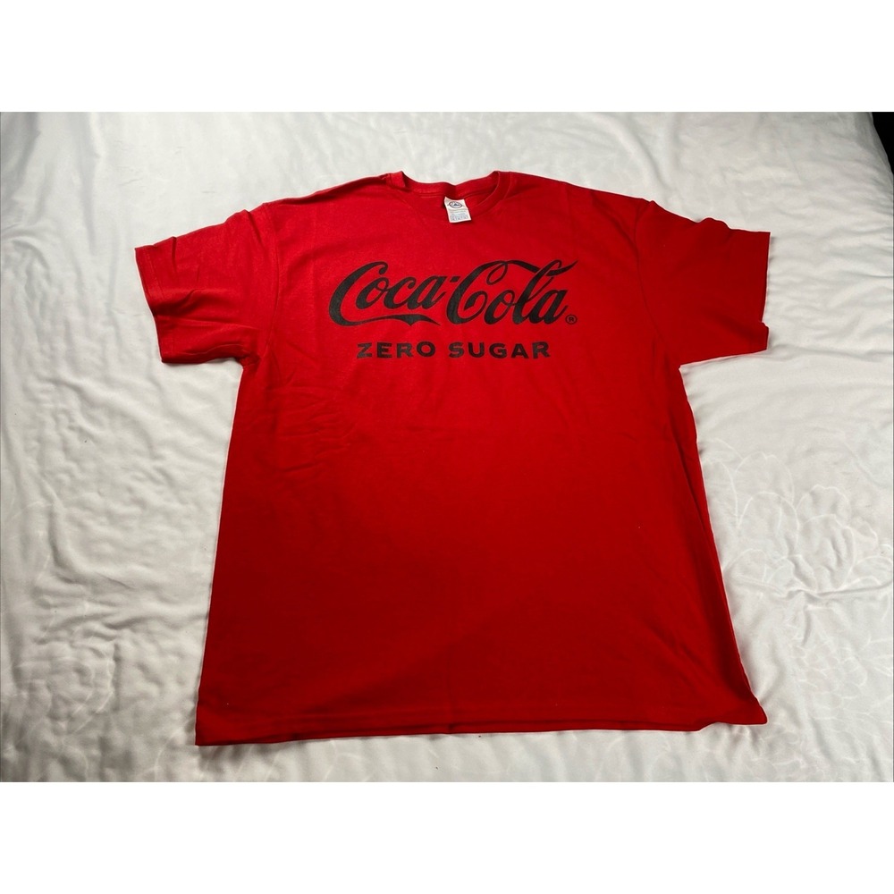 Coca‎ Cola Zero Sugar Classic Logo T-Shirt Men's Size XL Red Short Sleeves